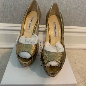 Roberto Festa Diva Hi Hi Heel Gold Snakeskin